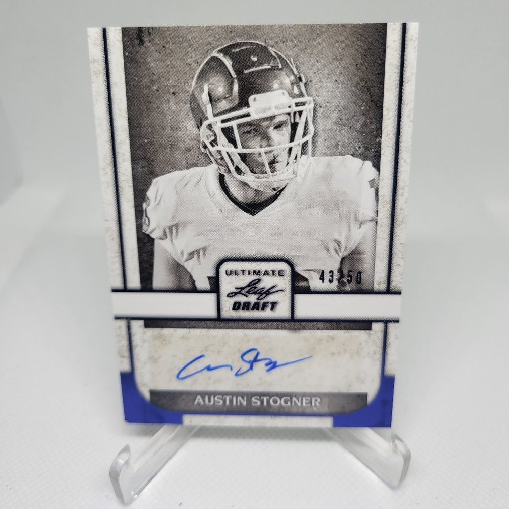 Austin Stogner 2022 Leaf ' Ultimate Draft ' Blue Autograph Insert #PA-AS2